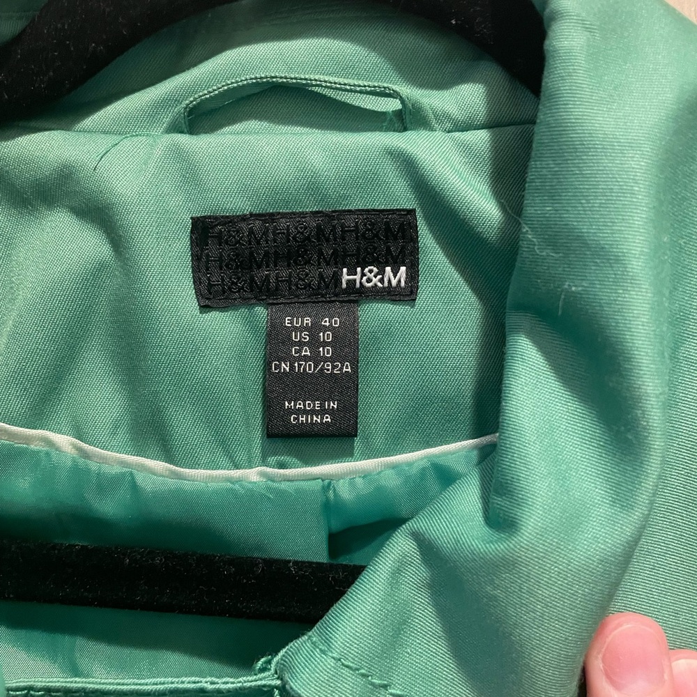 Green, size 10, H & M cotton peacoat - Picture 2 of 2